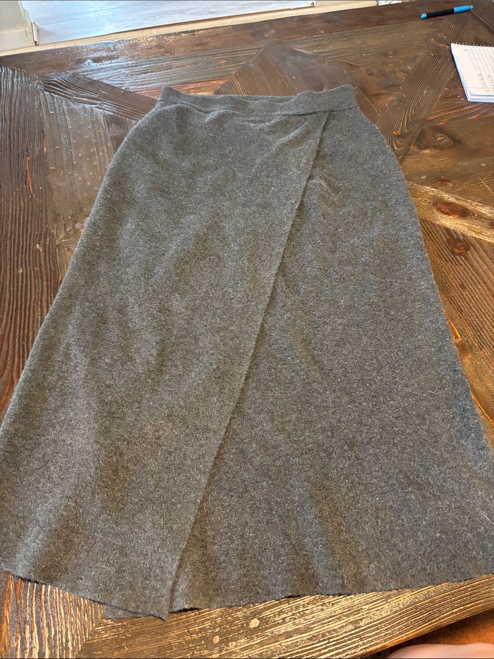 a new day Gray Wrap-Front Midi Skirt
